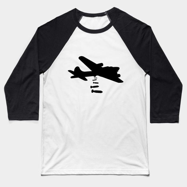 Bomber plane Baseball T-Shirt by DrTigrou